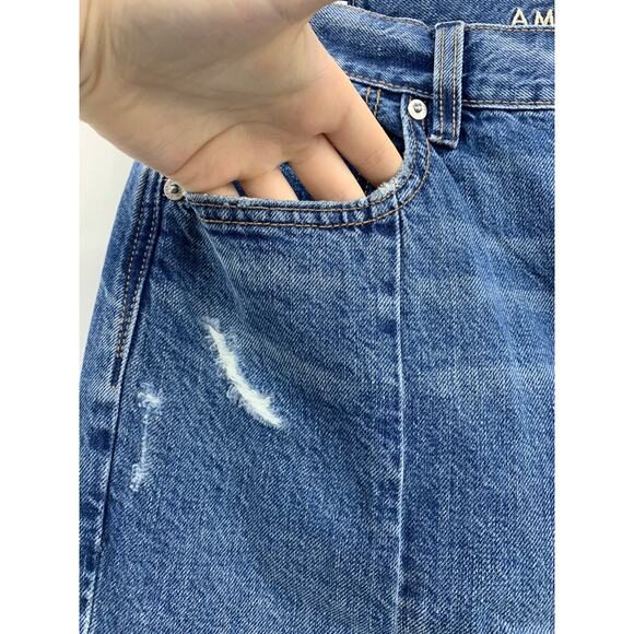 American Eagle Outfitters Womens Frayed Hem Mom Jeans Size 12/ 31W NEW - Picture 3 of 14